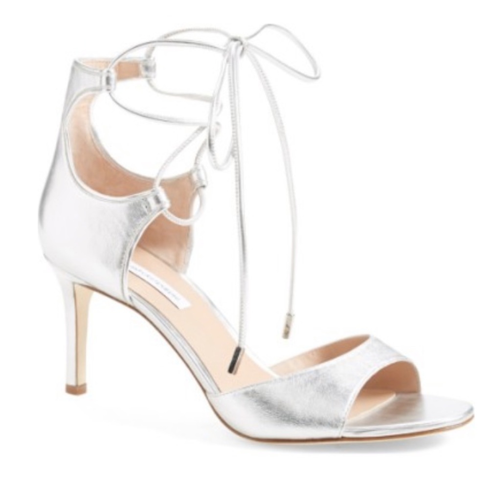 DVF Rimini Leather Sandals in Silver